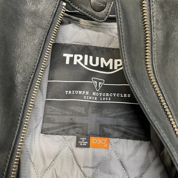 NEW TRIUMPH Women’s Roxbury Leather Motorcycle Jacket Size XL Black - Picture 6 of 8